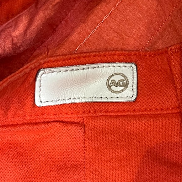AG Adriano Goldschmied Crop Pants Size 28R Orange Tailored Trouser Stretch 30X27 - Picture 7 of 8